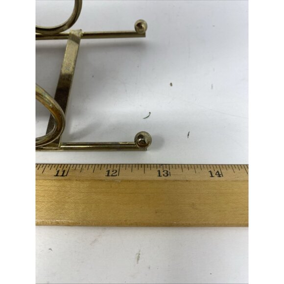 Vtg Wooden Christmas Santa Sleigh Display with Brass Metal Runners Holiday 13x5” - Picture 11 of 13